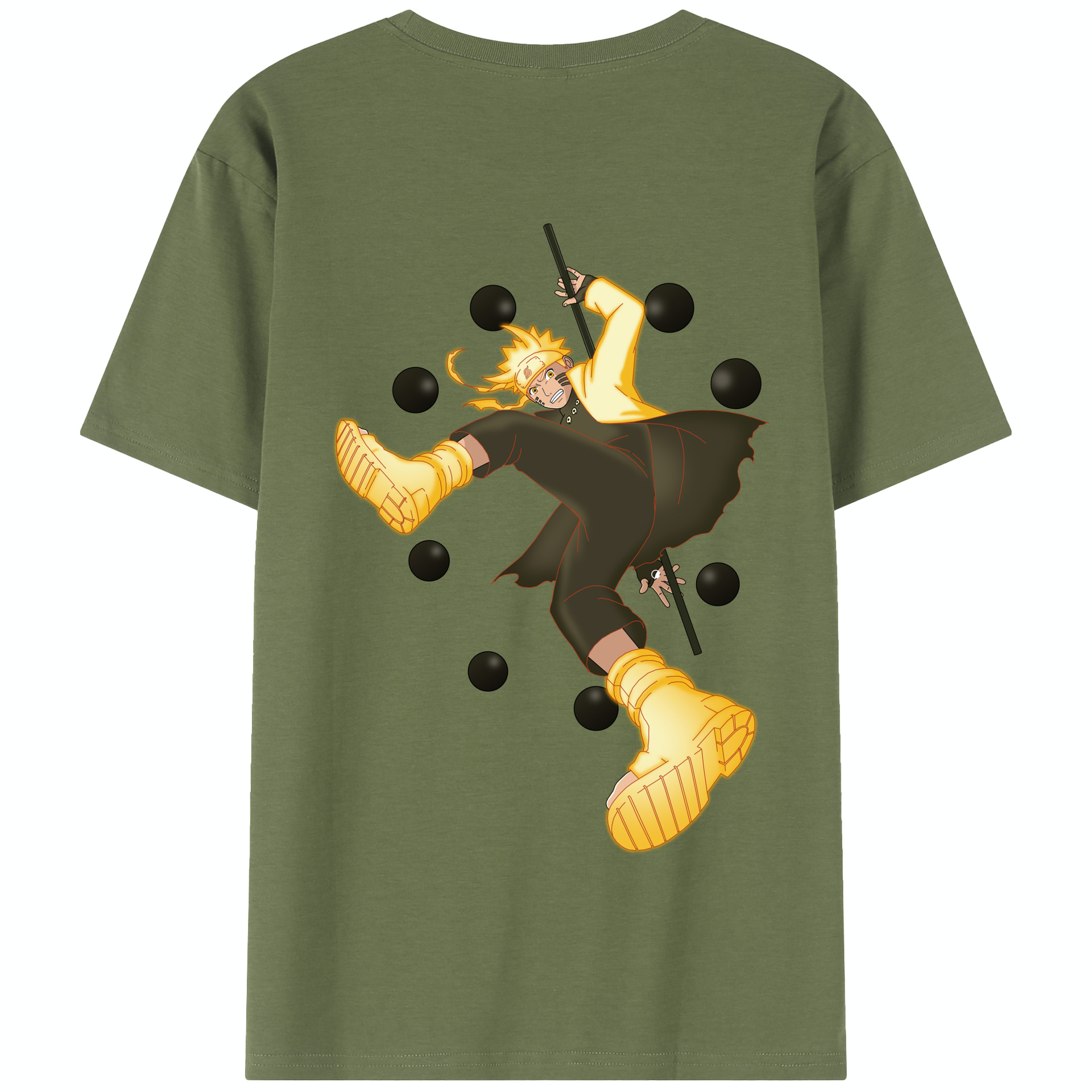 （画像用） NARUTO -ナルト- うずまき ナルト Uzumaki Naruto 綿100％半袖Tシャツ（背面プリント）